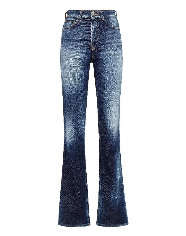 Weekend Bargains to Relish Denim High wasted flare Trousers
