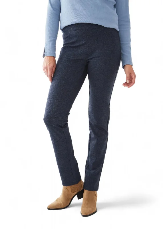 Limited Edition Herringbone Knit Slack Pants In Indigo