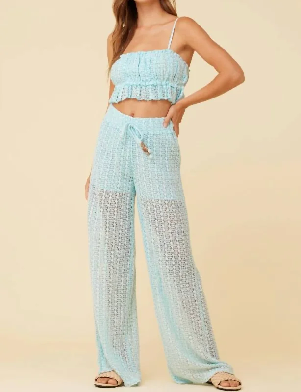 Super Bargain Crochet Pants In Blue