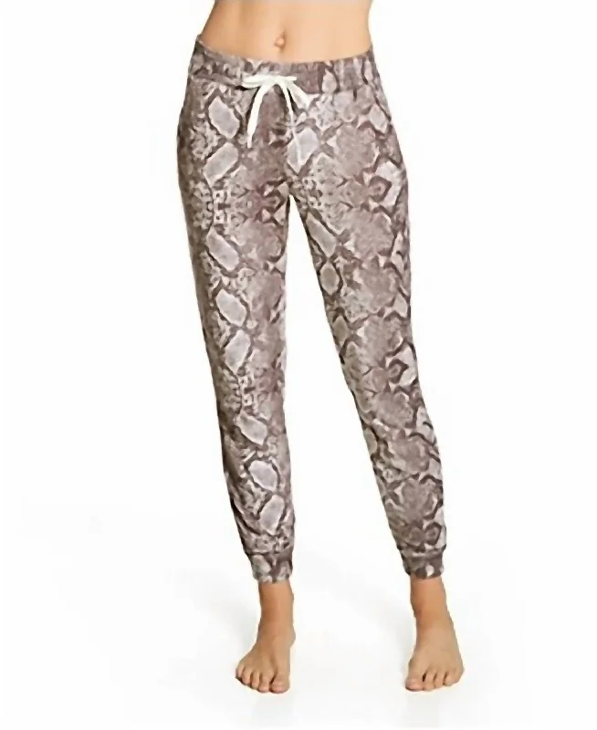 Online Exclusive Snake Bite Feather Knit Jogger In Cocoa