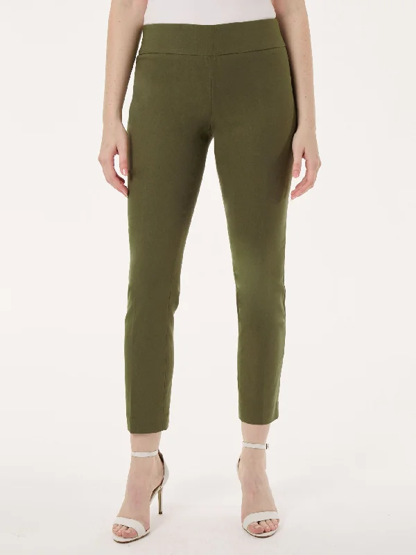 Markdowns Plus Size Solid Stretch Pull-On Straight Leg Pant