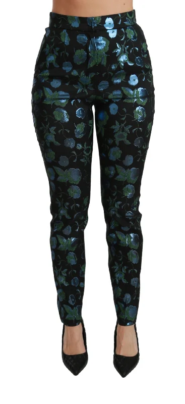 Weekend Specials to Indulge In Dolce & Gabbana Floral High Waist Skinny Women's Trousers
