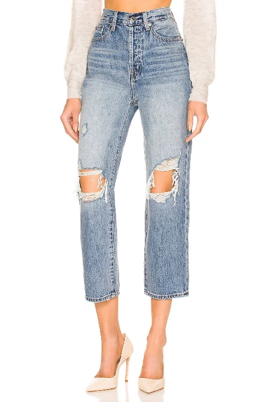 Weekend Offers That Shine Cassie Super High Rise Straight Crop Jean In Blossom Distressed