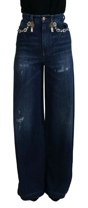Bonus Offer Dolce & Gabbana Embellished Straight Leg Designer Women's Jeans