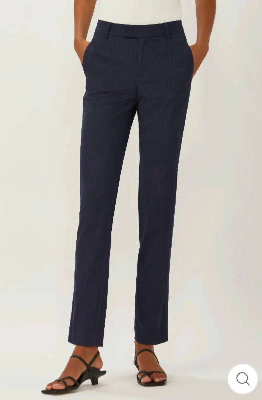 Exclusive Deal Thompson Trouser In Navy Pinstripes