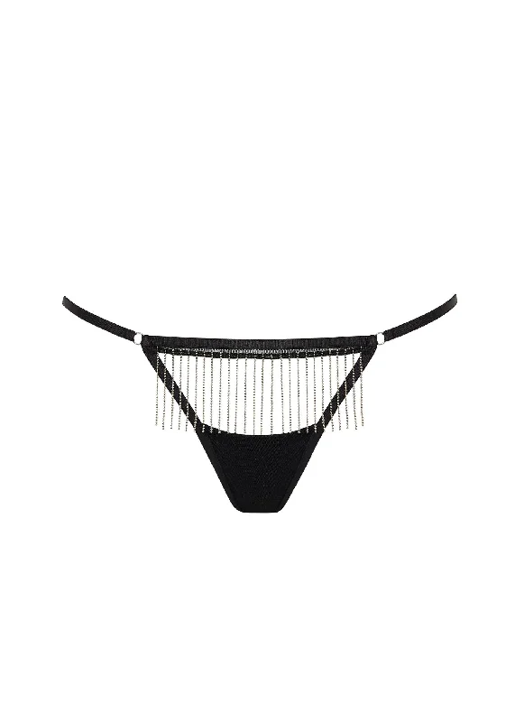 Blowout Sale Antoinette Thong (Black/Silver)