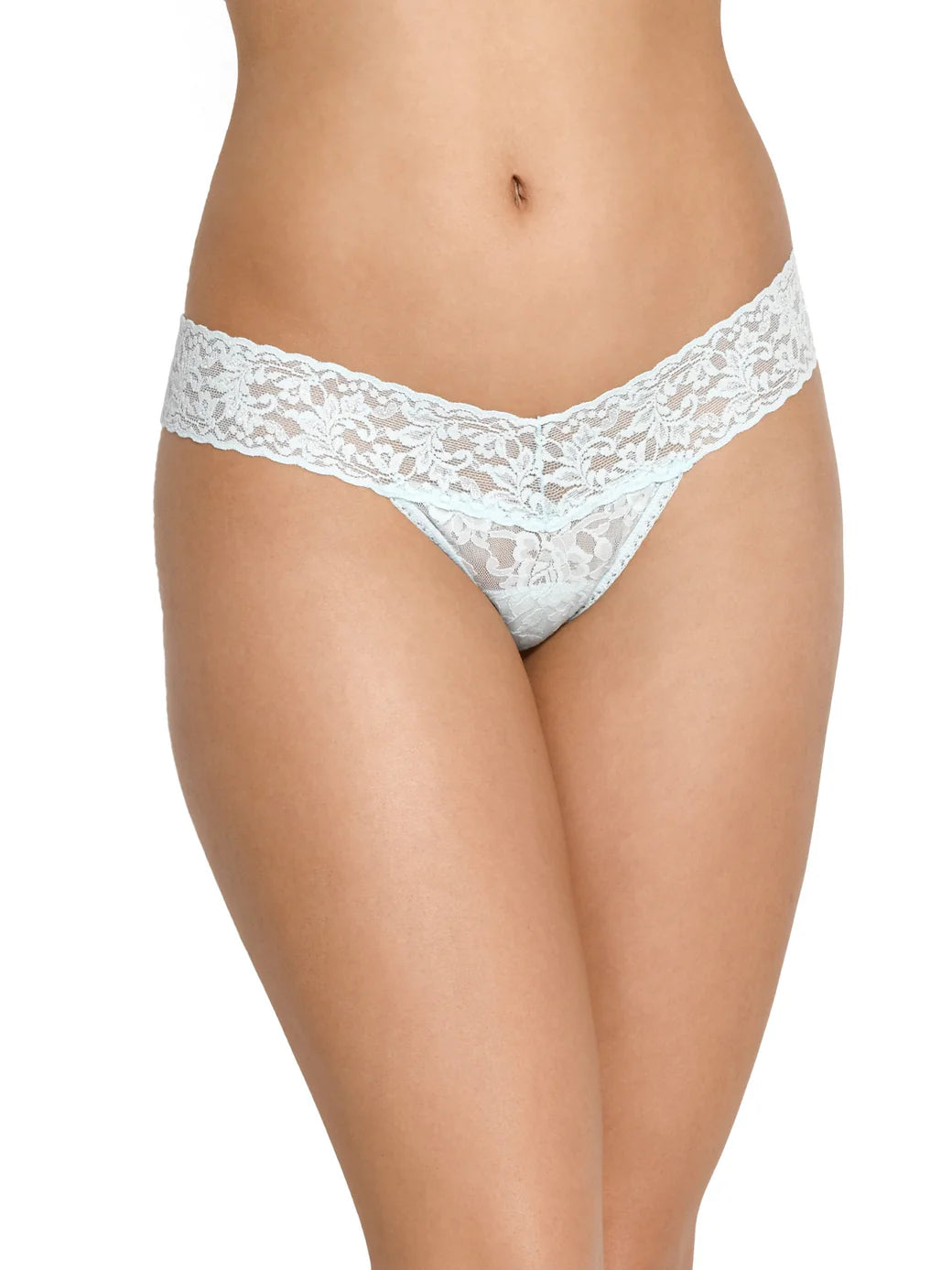 Deal Explosion Bride Low Rise Signature Lace Thong In Celeste - Hanky Panky