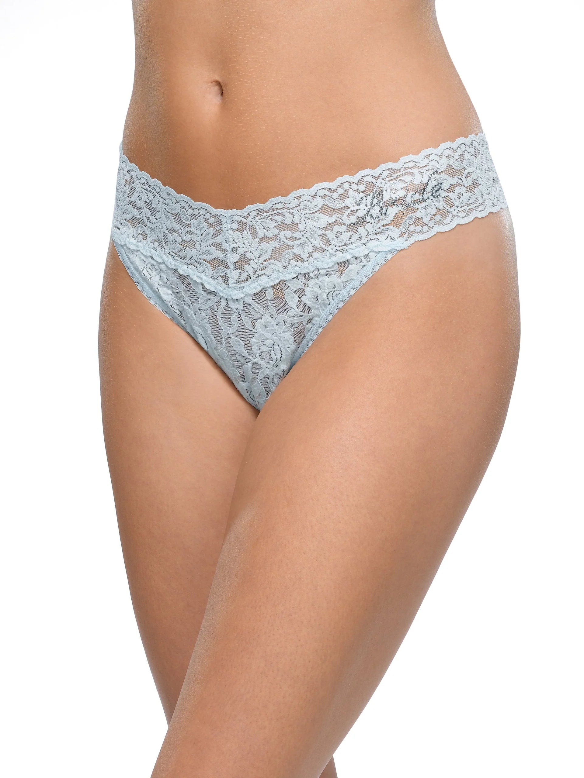 Price Drop Alert Bride Original Rise Signature Lace Thong In Celeste - Hanky Panky