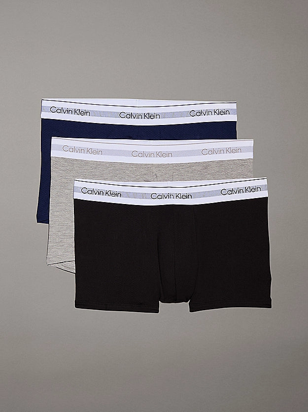 Final Markdown Calvin Klein Mens Modern Air Trunk 3 Pack -  Black, New Navy, Grey Heather