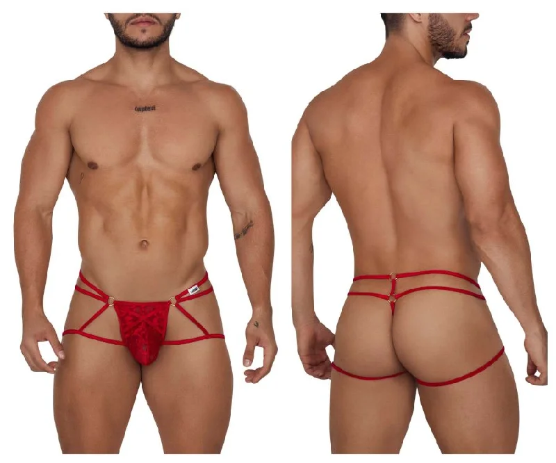 Weekend Offers That Sizzle CandyMan 99671 Lace Jock Thongs Color Red