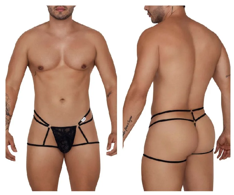 Weekend Bargains to Grab CandyMan 99671 Lace Jock Thongs Color Black