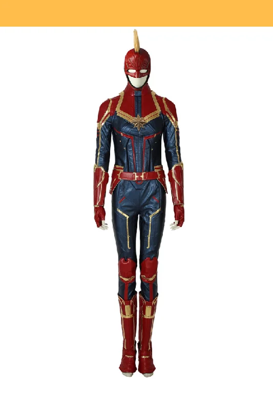Weekend Deals That Wow Captain Marvel Metallic Blue PU Leather Cosplay Costume