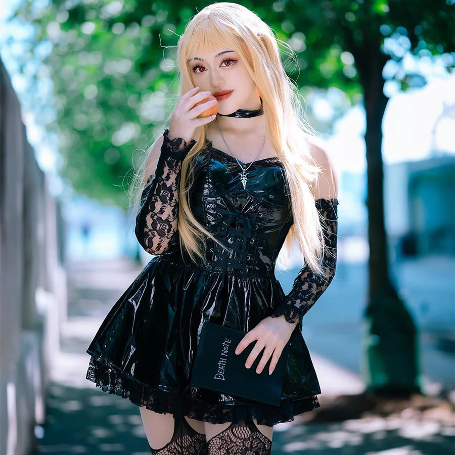 Flash Deal Death Note Amane Misa Cosplay Costume Patent Leather Version C01127