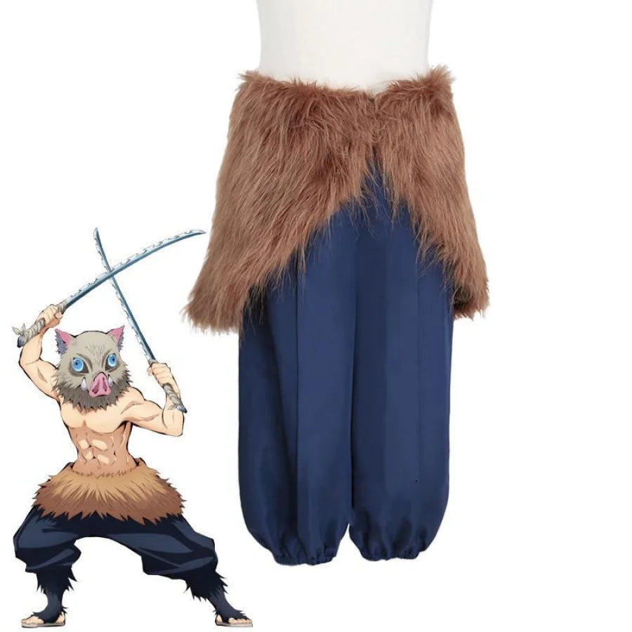 Weekend Discounts to Enjoy Demon Slayer: Kimetsu no Yaiba Hashibira Inosuke Apron Pants Cosplay Costume mp005643