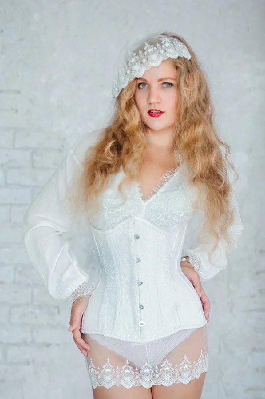 New Arrival Exclusive white bridal steel-boned corset for tight lacing covered by laces. Lace Addicted Corsettery collection. Wedding, bridal corset New Arrival Exclusive white bridal steel-boned corset for tight lacing covered by laces. Lace Addicted Corsettery collection. Wedding, bridal corset