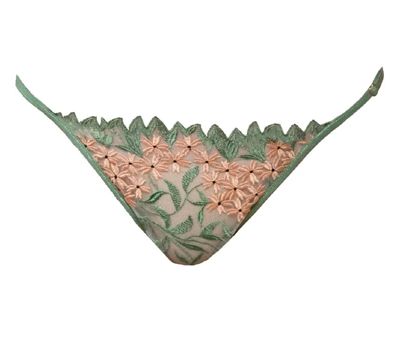 Weekend Deals to Make You Happy Limited Edition Grace Embroidered Tulle Brazilian Tanga