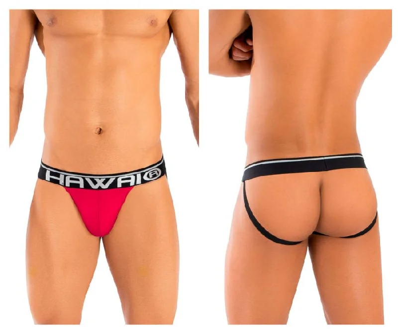 Weekend Deals That Thrill HAWAI 41946 Solid Athletic Jockstrap Color Red