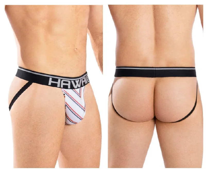 Weekend Offers That Shine HAWAI 42052 Lines Athletic Jockstrap Color White