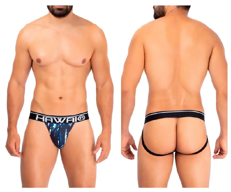 Weekend Savings Spectacular HAWAI 42167 Printed Microfiber Jockstrap Color Dark Blue