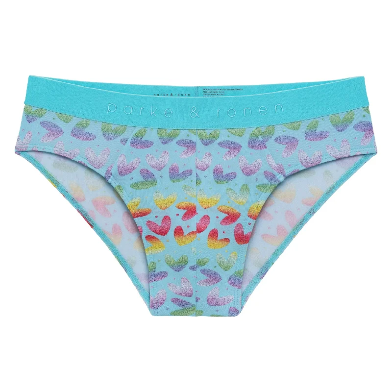 Super Deal PRIDE EDITION- Heartbreaker Turquoise Print Low Rise Brief