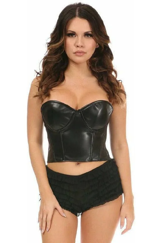 Super Bargain Lavish Faux Leather Underwire Bustier
