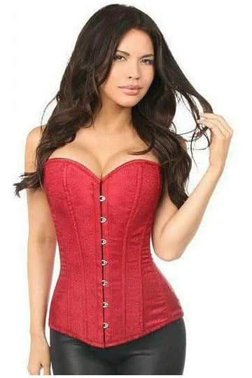 Bonus Savings Lavish Wine Brocade Corset