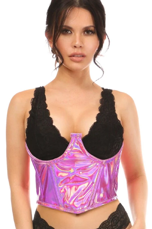 Take Advantage Hologram Open Cup Underwire Waist Cincher