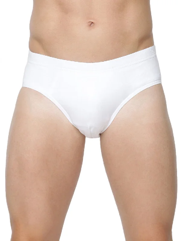 Crazy Deals Men Soft Stretch Inner Elastic White Color Brief Merc (2 PCs Pack)