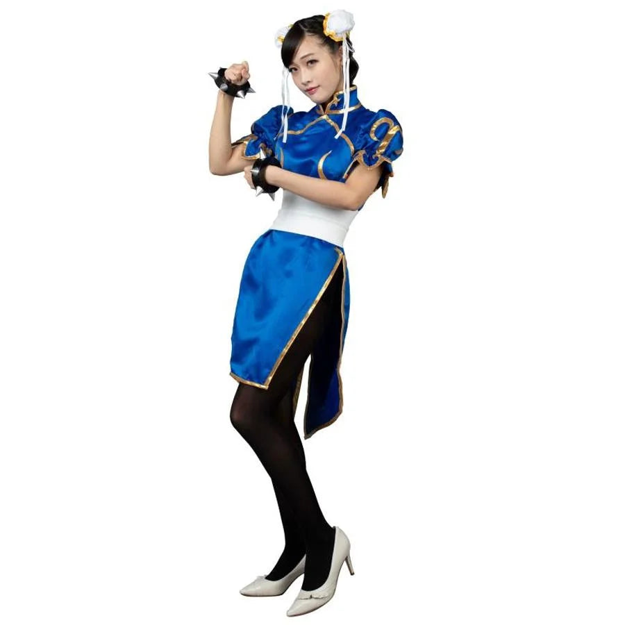 New Arrival 【FREE SHIPPING】Top Street Fighter Chun Li Cosplay Costumes Cheongsam mp000407 New Arrival 【FREE SHIPPING】Top Street Fighter Chun Li Cosplay Costumes Cheongsam mp000407