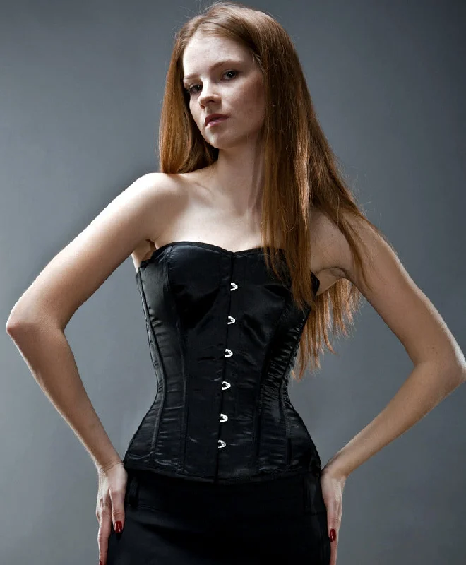 Don't Wait Overbust satin corset with classic busk. Gothic Victorian, steampunk affordable corset