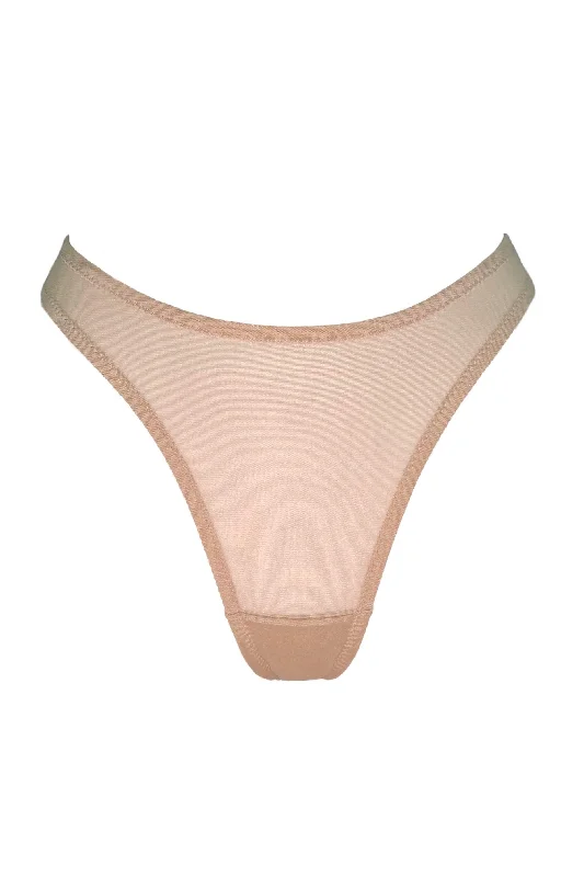 Overstock Parabola Beige high waisted thongs