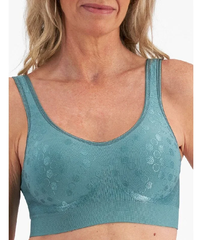 Pay Less Playtex Comfort Revolution Contour Dot Wire-free Bra - Gem Green