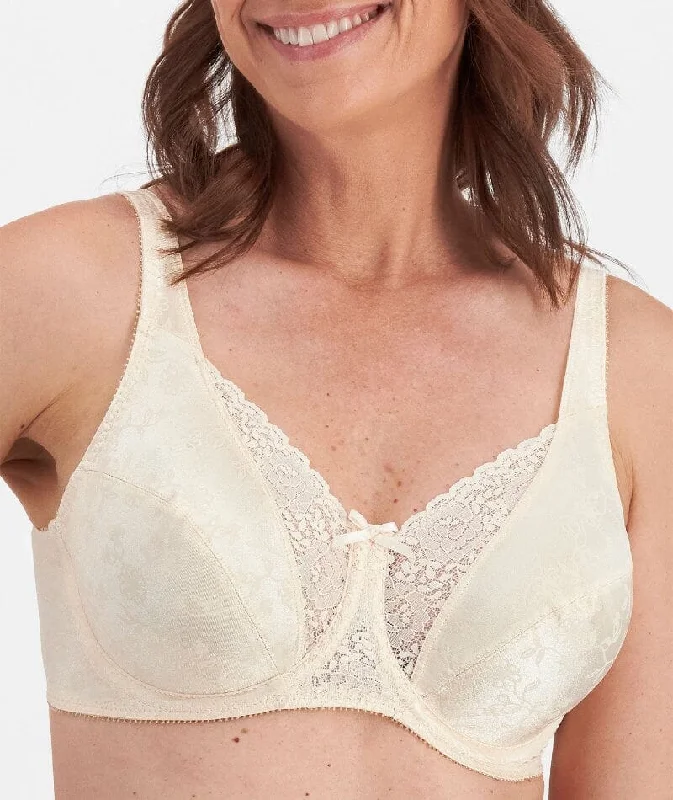 Final Clearance Playtex Secrets Floral Delustre Bra - Sandshell