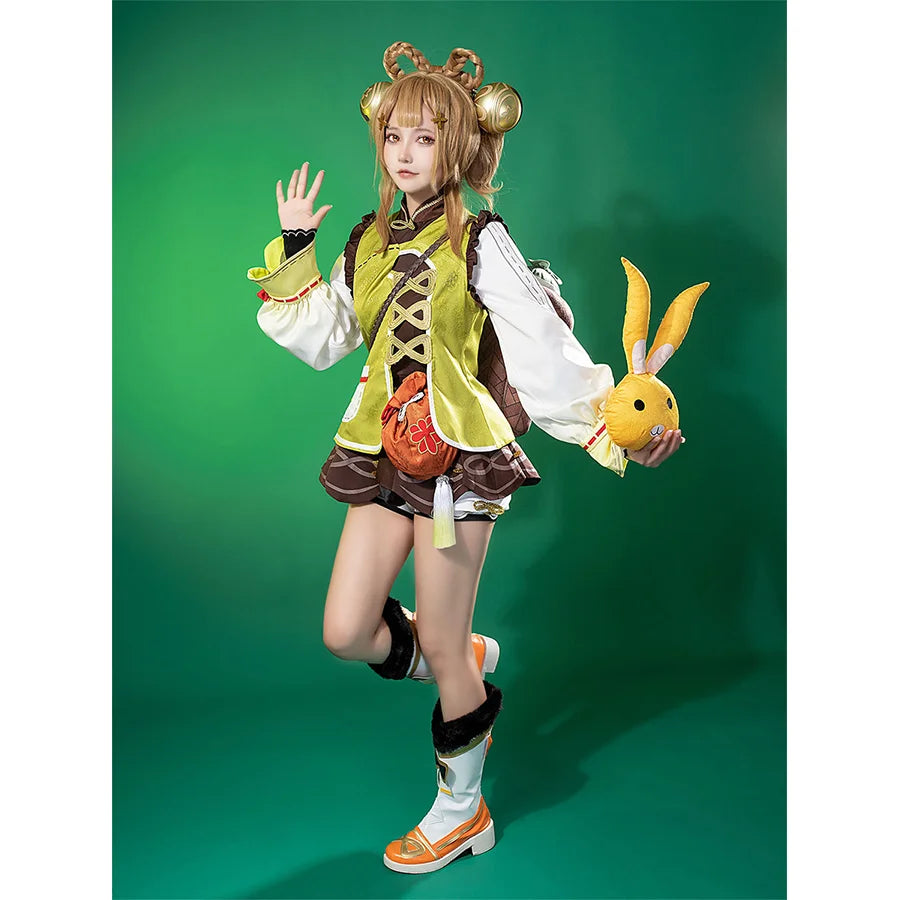 Closeout Deal 【READY TO SHIP】Genshin Impact Yaoyao Cosplay Costume C07225  AAA