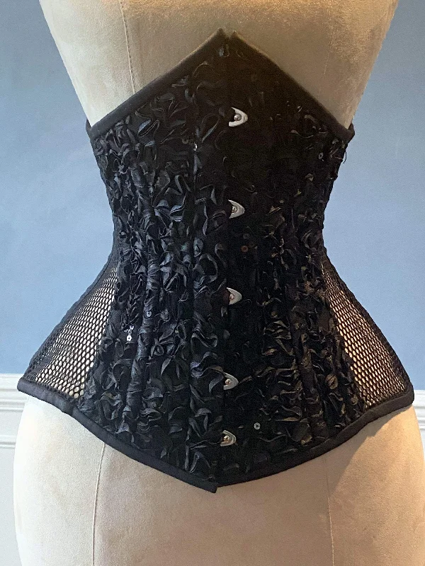 Price Break Real steel boned underbust corset from mesh with embroidered front and back. Waist training corset for tight lacing. Gothic, steampunk corset Price Break Real steel boned underbust corset from mesh with embroidered front and back. Waist training corset for tight lacing. Gothic, steampunk corset