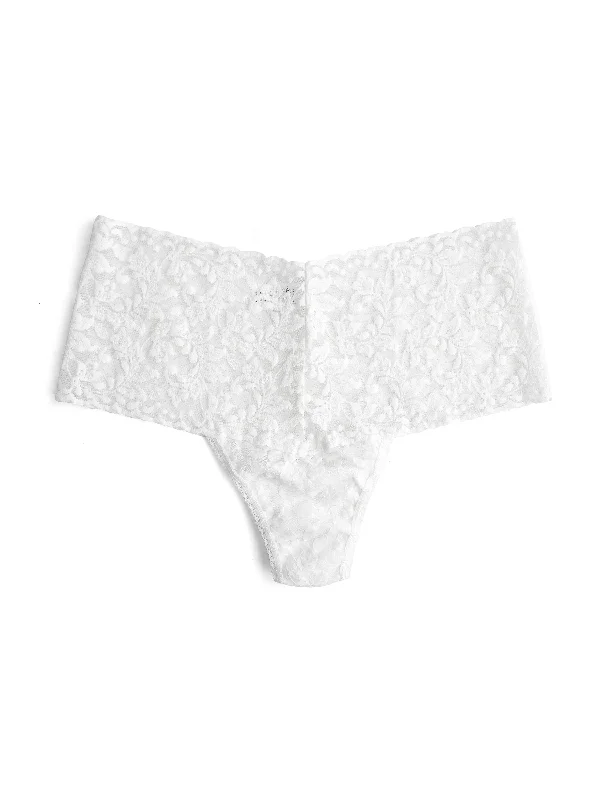 Savings Bonanza Retro Lace Thong White