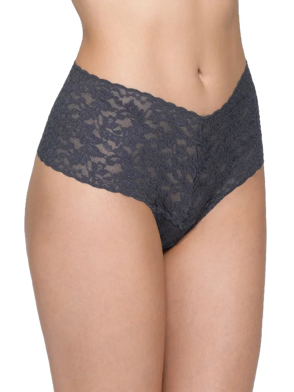 Early Access Retro Lace Thong Granite Grey