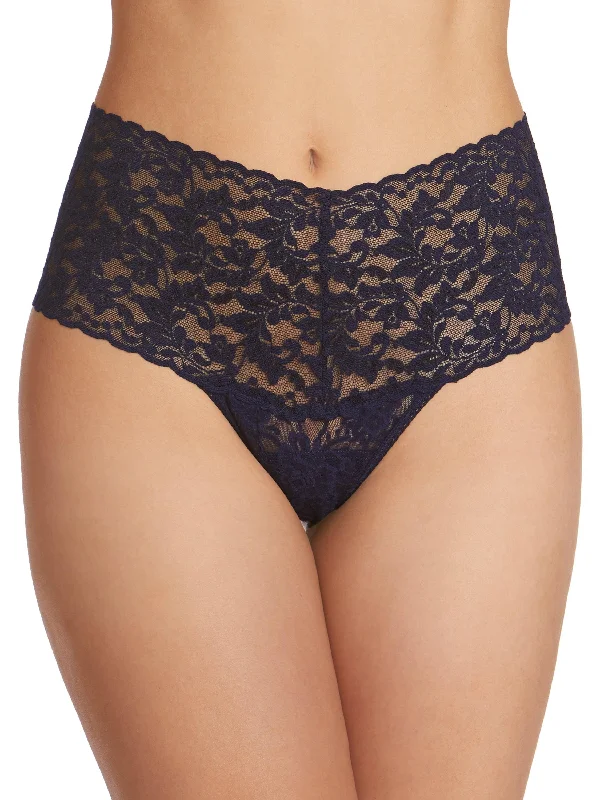 Low Prices Retro Lace Thong Navy