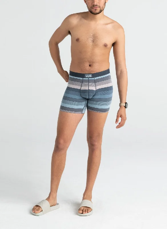 Savings Galore Saxx Hazy Stripe Washed Blue Modern Fit Boxer Brief Mens Underwear BM35