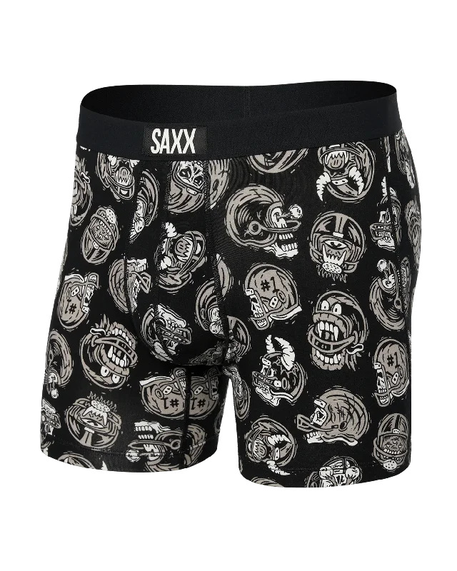 Daily Deals Saxx Men's Vibe Super Soft Boxer Brief - Brain Bucket Black