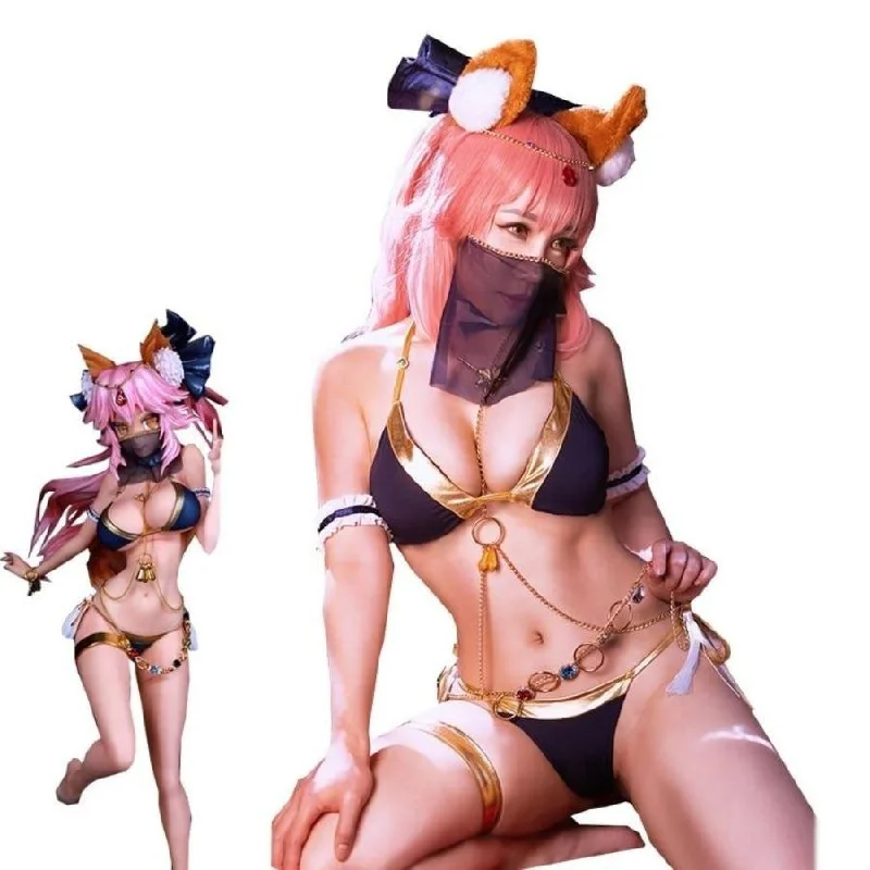Weekend Discounts to Relish Fate Grand Order Tamamo no Mae Cosplay Costume Halloween Party Bikini