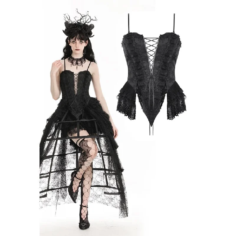 Reduced Prices Women's Gothic Plunging Lace-up Jacquard Overbust Corset
