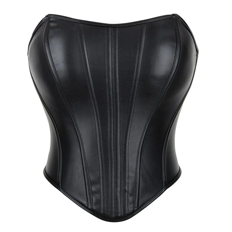 Exclusive Access Women's Punk Faux Leather Side Zipper Overbust Corset
