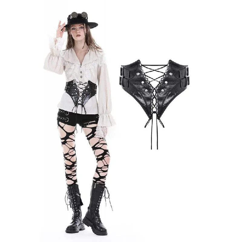 Super Sale Women's Punk Lace-up Faux Leather Girdle