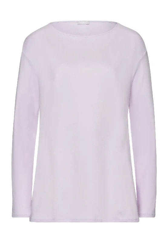 Loie Relaxed Round Neck Cotton Top | Lilac Fog 74882-2464