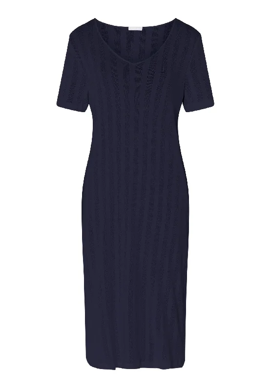 Simone Organic V-Neck Cotton Nightgown | Deep Navy 74907-1610