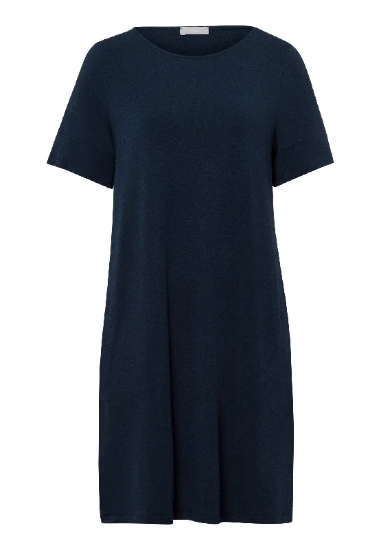 Natural Elegance Soft Round Neck Nightgown | Deep Navy 74949-1610