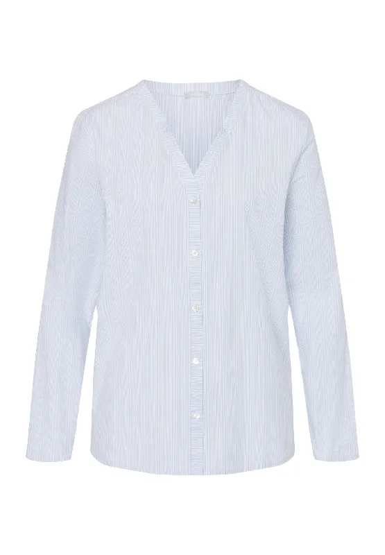 Sleep And Lounge Cotton Notch Collar Shirt | Dreamy Stripe 77457-2369