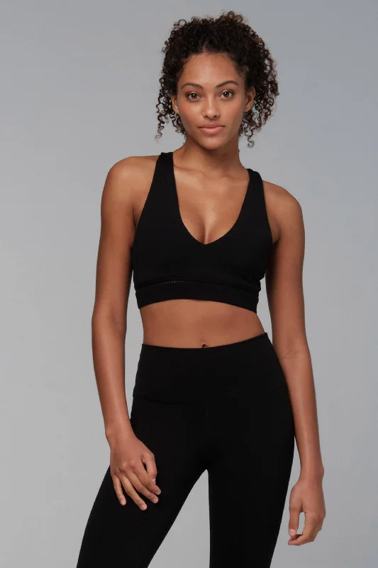 Massive Savings 925 Fit Women's Head Turner V-Neck Tank Sports Bra - Black