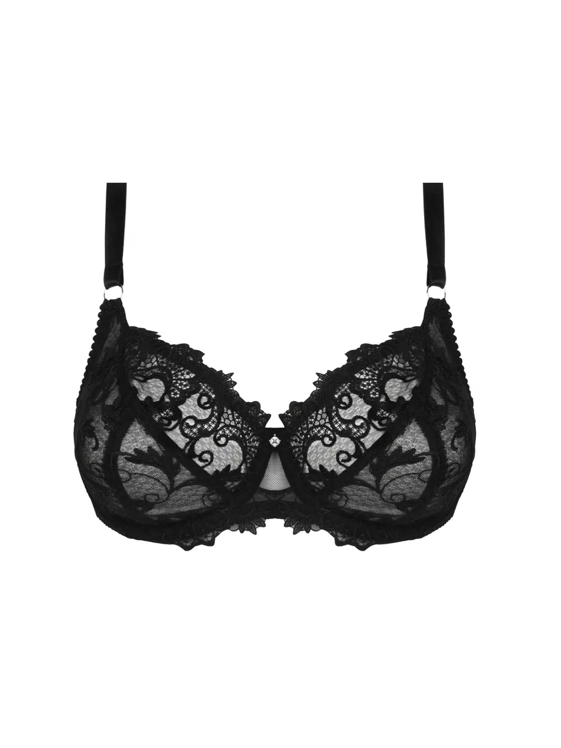 Deal of the Day Black Dressing Floral 3/4 Cup Bra